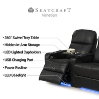 Venetian Italian Leather Home Theater Seating
