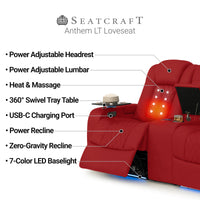 Anthem LT HeatZeroᵀᴹ Italian Leather Home Theater Sofa & Loveseat