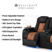 Anthem LT HeatZeroᵀᴹ Italian Leather Home Theater Sofa & Loveseat