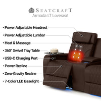 Armada LT HeatZeroᵀᴹ Italian Leather Home Theater Sofa & Loveseat
