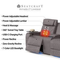 Armada LT HeatZeroᵀᴹ Italian Leather Home Theater Sofa & Loveseat