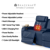 Armada LT HeatZeroᵀᴹ Italian Leather Home Theater Sofa & Loveseat