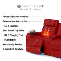 Armada LT HeatZeroᵀᴹ Italian Leather Home Theater Sofa & Loveseat