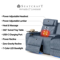 Armada LT HeatZeroᵀᴹ Italian Leather Home Theater Sofa & Loveseat