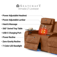 Armada LT HeatZeroᵀᴹ Italian Leather Home Theater Sofa & Loveseat