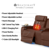 Armada LT HeatZeroᵀᴹ Italian Leather Home Theater Sofa & Loveseat