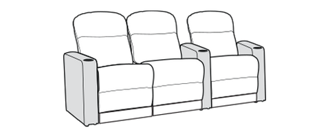 Row of 3 Left Loveseat 93.0"