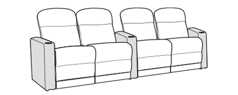 Row of 4 Dual Loveseats 117.0"