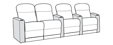 Row of 4 Left Loveseat 124.0"