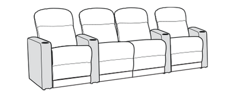 Row of 4 Middle Loveseat 124.0"