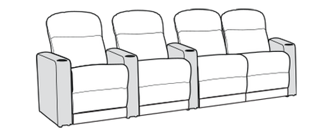 Row of 4 Right Loveseat 124.0"