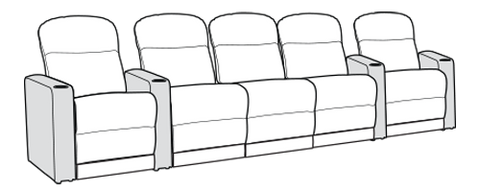Row of 5 Middle Sofa 124.0"