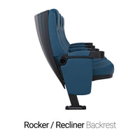 Seatcraft Madrigal 2 Row Home Theater Seats and Riser Package, Vinyl, Blue
