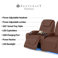 Pantheon Italian Leather Big & Tall Home Theater Seating