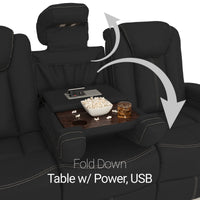 Seatcraft Omega Sofa & Loveseat Leather Gel, Powered Headrest, Power Recline, Black or Brown