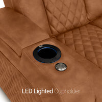 Seatcraft Euphoria Heat & Massage Loveseat, Italian Leather, Powered Headrest, Powered Lumbar, Power Recline