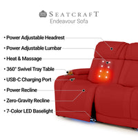 Endeavour HeatZeroᵀᴹ Italian Leather Home Theater Sofa & Loveseat