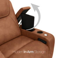 Seatcraft Vienna Loveseat Italian Leather, Powered Headrest & Lumbar, Power Recline
