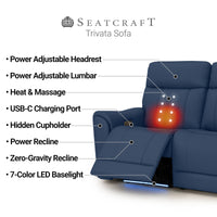 Trivanta HeatZeroᵀᴹ Italian Leather Home Theater Sofa