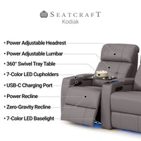 Kodiak CoolZeroᵀᴹ Italian Leather Home Theater Seating