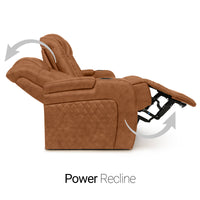 Seatcraft Euphoria Heat & Massage Loveseat, Italian Leather, Powered Headrest, Powered Lumbar, Power Recline