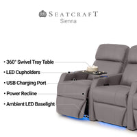 Sienna Italian Leather Spacesaver Home Theater Seating