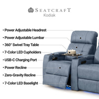 Kodiak Chaise CoolZeroᵀᴹ Italian Leather Home Theater Seating