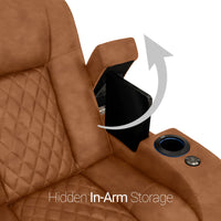 Seatcraft Euphoria Heat & Massage Loveseat, Italian Leather, Powered Headrest, Powered Lumbar, Power Recline