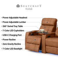 Kodiak CoolZeroᵀᴹ Italian Leather Home Theater Seating