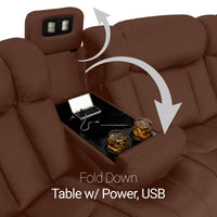 Seatcraft Niagara Italian Leather Sofa, Power Recline