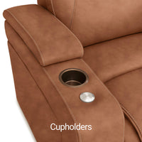 Seatcraft Vienna Loveseat Italian Leather, Powered Headrest & Lumbar, Power Recline