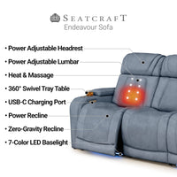 Endeavour HeatZeroᵀᴹ Italian Leather Home Theater Sofa