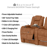Diamante CoolZeroᵀᴹ Italian Leather BACKROW Theater Seating®