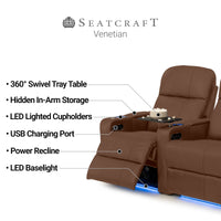 Venetian Italian Leather Home Theater Seating