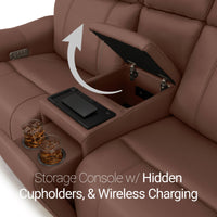 Trivanta HeatZeroᵀᴹ Italian Leather Home Theater Loveseat