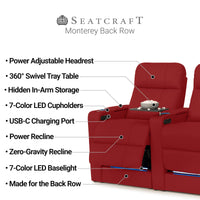 Monterey CoolZeroᵀᴹ Italian Leather BACKROW Theater Seating®
