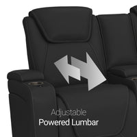 Seatcraft Concerto Heat & Massage Sofa, Italian Leather, Powered Headrest, Powered Lumbar, Power Recline