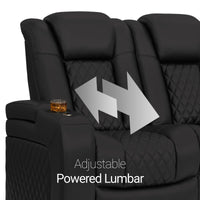 Seatcraft Euphoria Heat & Massage Loveseat, Italian Leather, Powered Headrest, Powered Lumbar, Power Recline
