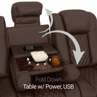 Seatcraft Euphoria Heat & Massage Sofa & Loveseat, Italian Leather, Powered Headrest, Powered Lumbar, Power Recline
