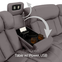 Seatcraft Niagara Italian Leather Sofa, Power Recline