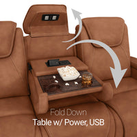 Seatcraft Vienna Loveseat Italian Leather, Powered Headrest & Lumbar, Power Recline