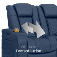 Seatcraft Euphoria Heat & Massage Loveseat, Italian Leather, Powered Headrest, Powered Lumbar, Power Recline