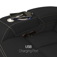 Seatcraft Omega Sofa & Loveseat Leather Gel, Powered Headrest, Power Recline, Black or Brown