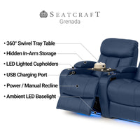 Grenada Italian Leather Home Theater Seating