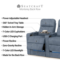 Monterey CoolZeroᵀᴹ Italian Leather BACKROW Theater Seating®