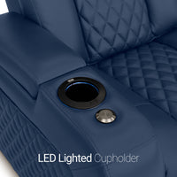 Seatcraft Euphoria Heat & Massage Loveseat, Italian Leather, Powered Headrest, Powered Lumbar, Power Recline