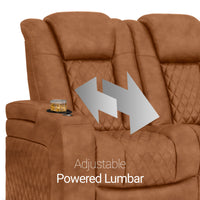 Seatcraft Euphoria Heat & Massage Loveseat, Italian Leather, Powered Headrest, Powered Lumbar, Power Recline