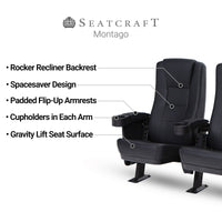 Seatcraft Montago 2 Row Riser Package, Vinyl, Black