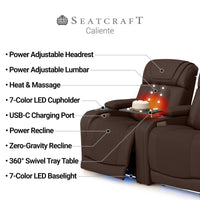 Caliente Zero Gravity Home Theater Seating with Heat & Massage
