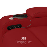 Seatcraft Vienna Sofa Italian Leather, Powered Headrest & Lumbar, Power Recline